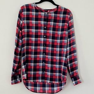 Equipment silk plaid blouse shirt in size small